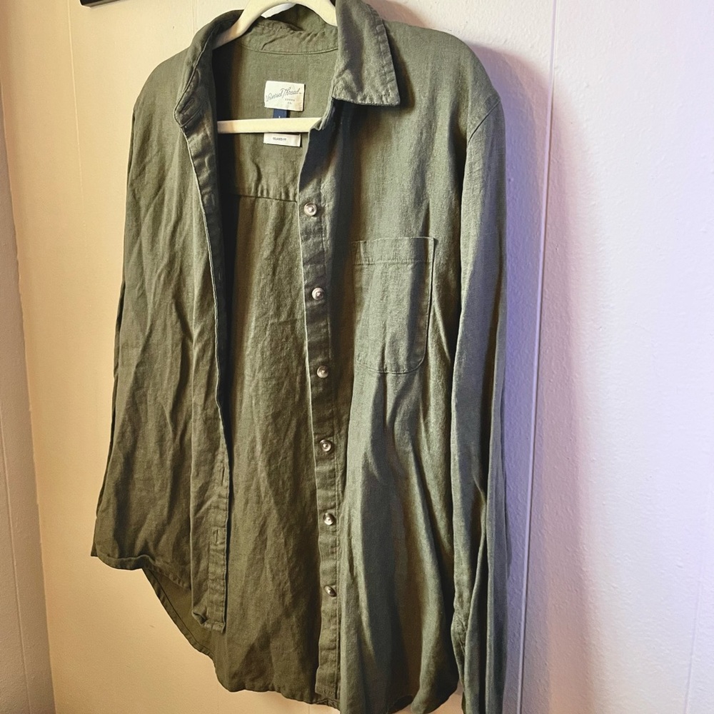 Forest Green Button Down